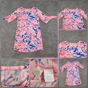 Lilly Pulitzer Womens S Small Preston Dress Swirling Sea Dream Coral Pink Summer